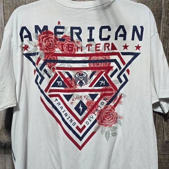 AMERICAN FIGHTER MAYVILLE Men's White Floral Graphic T-Shirt - Picture 6 of 7
